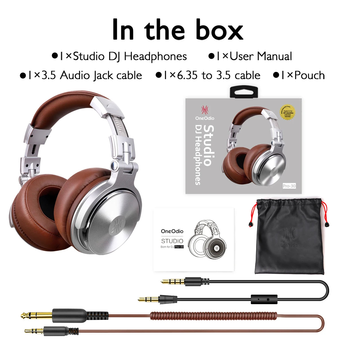 Oneodio Pro 30 Professional Studio DJ Headphones With Microphone Over Ear
