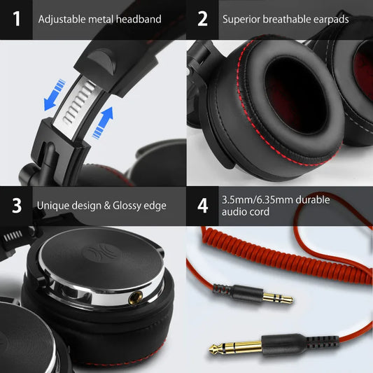 Oneodio Wired Headphones Professional Studio Headphones With Microphone
