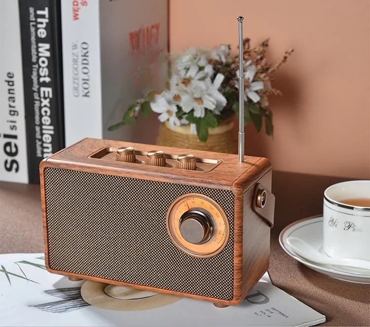 Retro Portable Wireless Bluetooth Speaker High-Quality Powerful Stereo Sound Box