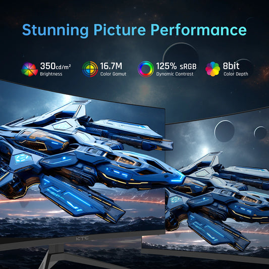 Curved Gaming Monitor Ports VESA,Tilt Adjustable Monitor
