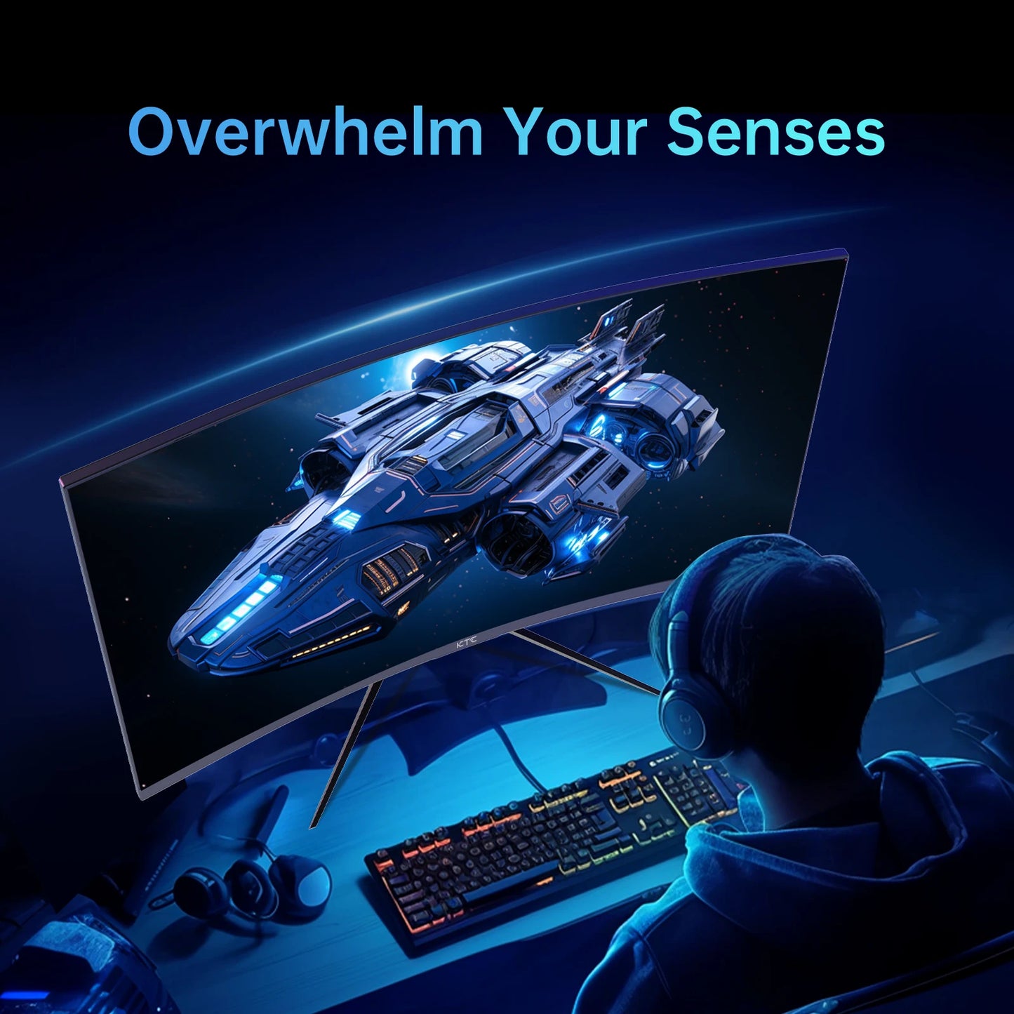 Curved Gaming Monitor Ports VESA,Tilt Adjustable Monitor