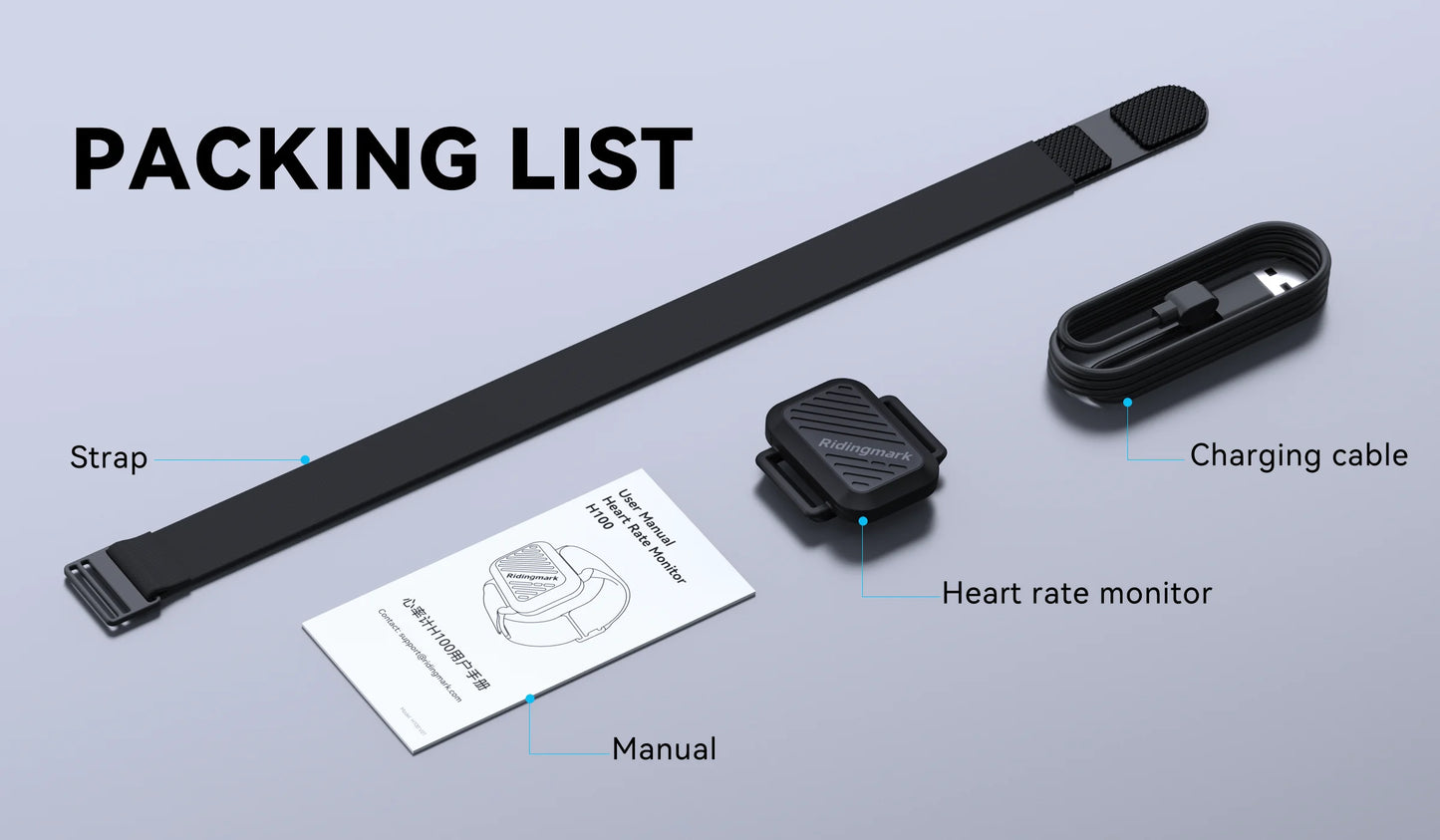 Ridingmark H100 Heart Rate Sensor Wrist Arm Strap Band BLE ANT+ IPX6 Sports