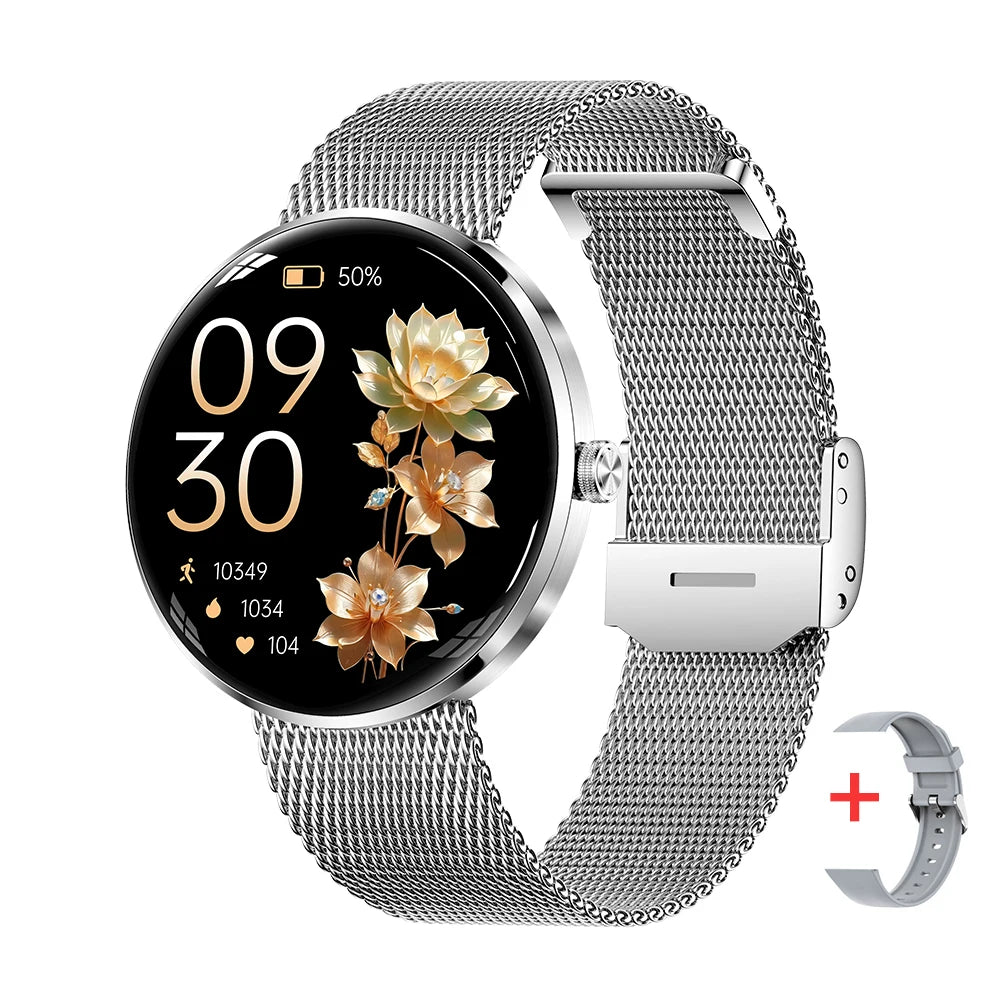 MEVADEN 8.5mm Ultra-thin Luxury Stainless Steel Smart Watch Women