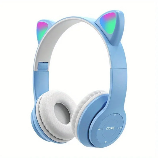 Wireless Cat Ear Headphones 9D Shocking Stereo Sound HIFI Gaming Headset