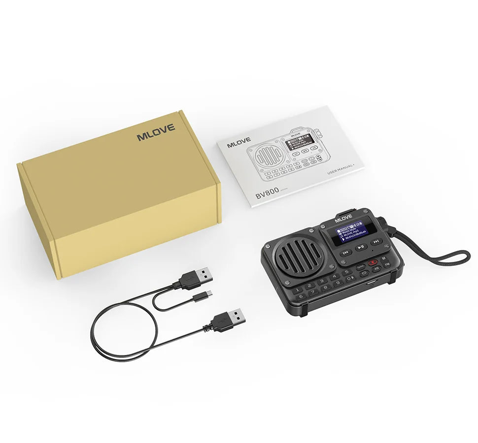 MLOVE BV800 Super-Portable Bluetooth Speaker with FM Radio LCD Screen