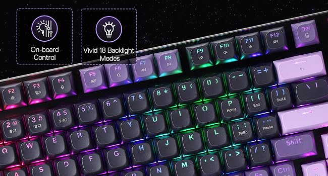 Redragon K740 PRO 98 Keys Wireless RGB Gaming Keyboard, Mechanical Keyboard
