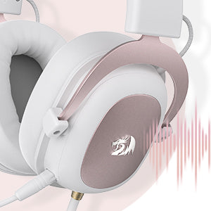 Redragon White Wired Gaming Headset - 7.1 Surround Sound Memory Foam Ear