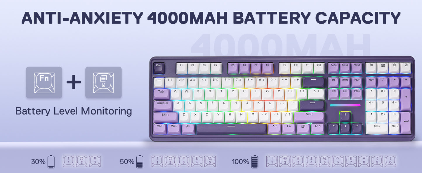 Redragon K745 PRO Wireless Gasket RGB 108 Keys Mechanical Gaming Keyboardw