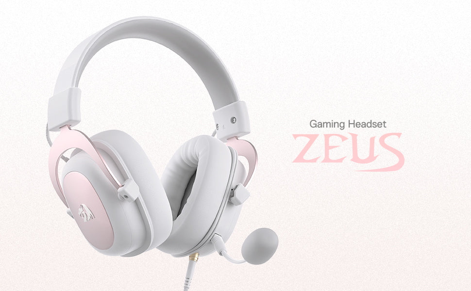 Redragon White Wired Gaming Headset - 7.1 Surround Sound Memory Foam Ear