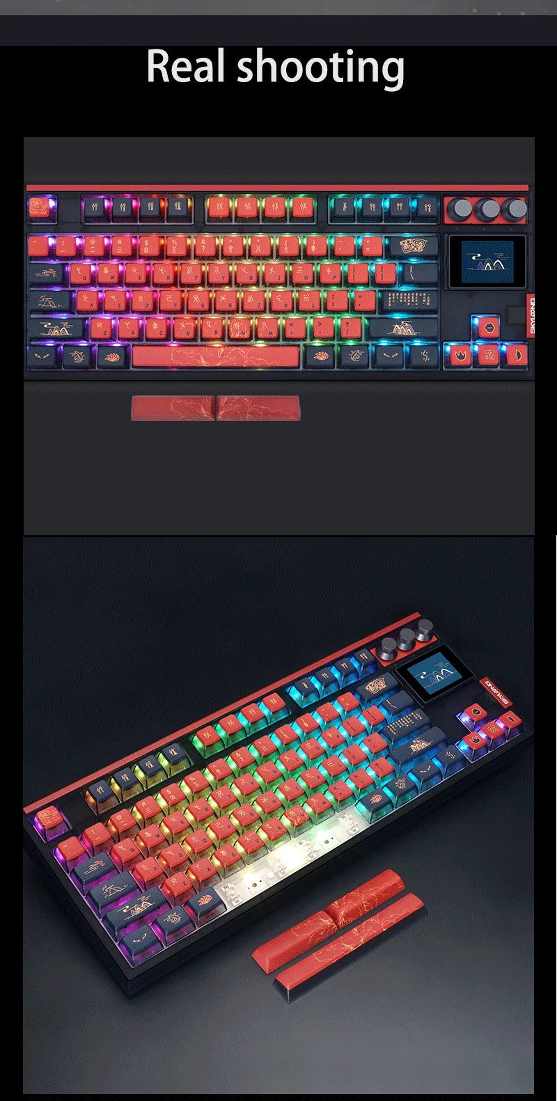 Pro Bluetooth mechanical keyboard 80% TKL low noise switch RGB backlit PBT