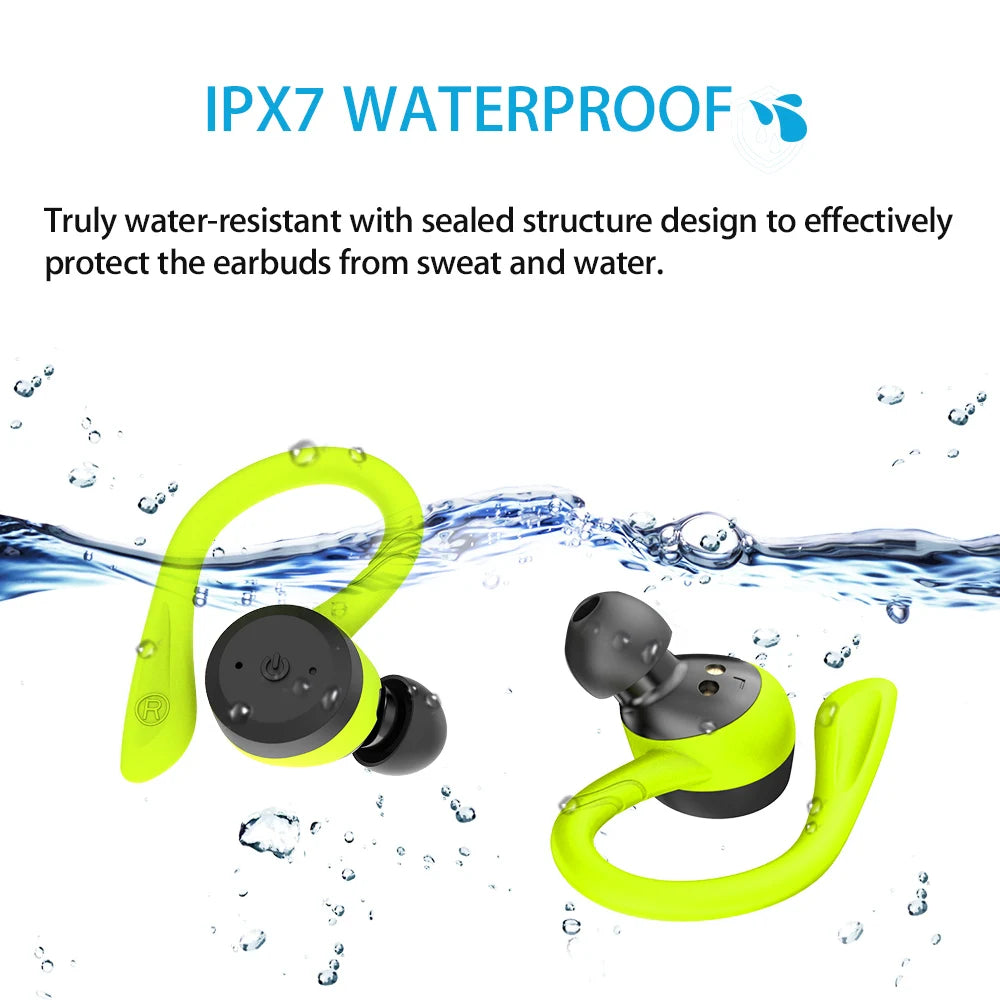 Bluetooth Wireless Headphones with Mic Sports Waterproof TWS Bluetooth