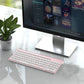 Wireless Keyboard Ergonomic French Keyboard for PC Laptop-Pink/Grey/Silver
