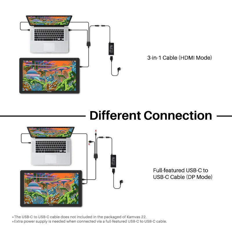 Huion Kamvas 22 Graphic Tablet Monitor 21.5 inch Screen Pen Display Compatible