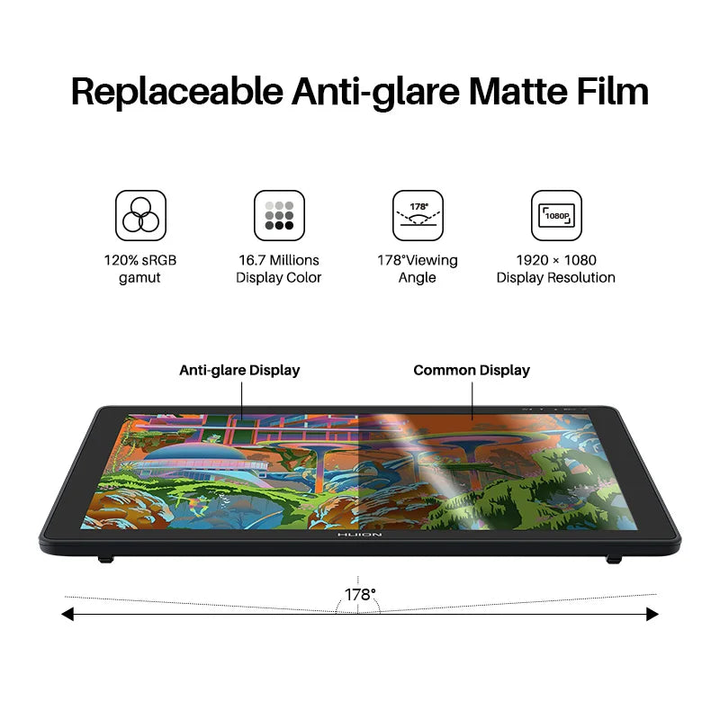 Huion Kamvas 22 Graphic Tablet Monitor 21.5 inch Screen Pen Display Compatible