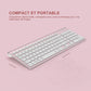 Wireless Keyboard Ergonomic French Keyboard for PC Laptop-Pink/Grey/Silver