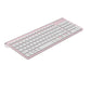 Wireless Keyboard Ergonomic French Keyboard for PC Laptop-Pink/Grey/Silver