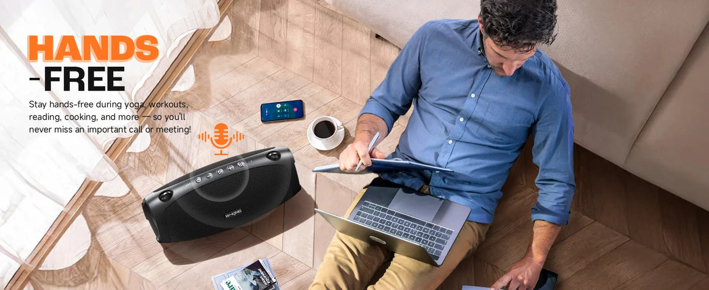 W-KING X10 Bluetooth Speaker, 120W Max Portable Loud Speakers Wireless