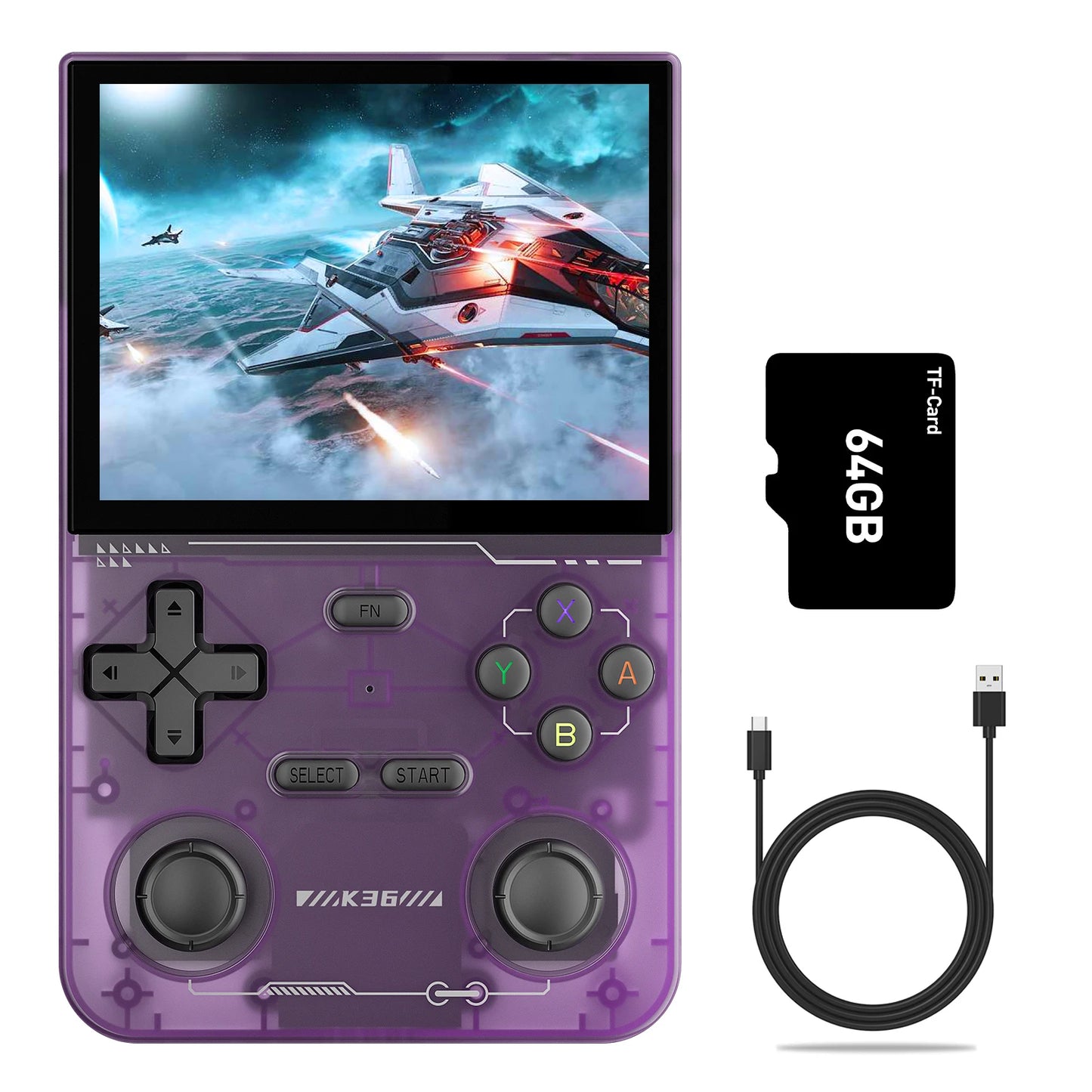 GAMINJA K36 Handheld Game Console 3.5Inch IPS 640x480 Screen Console