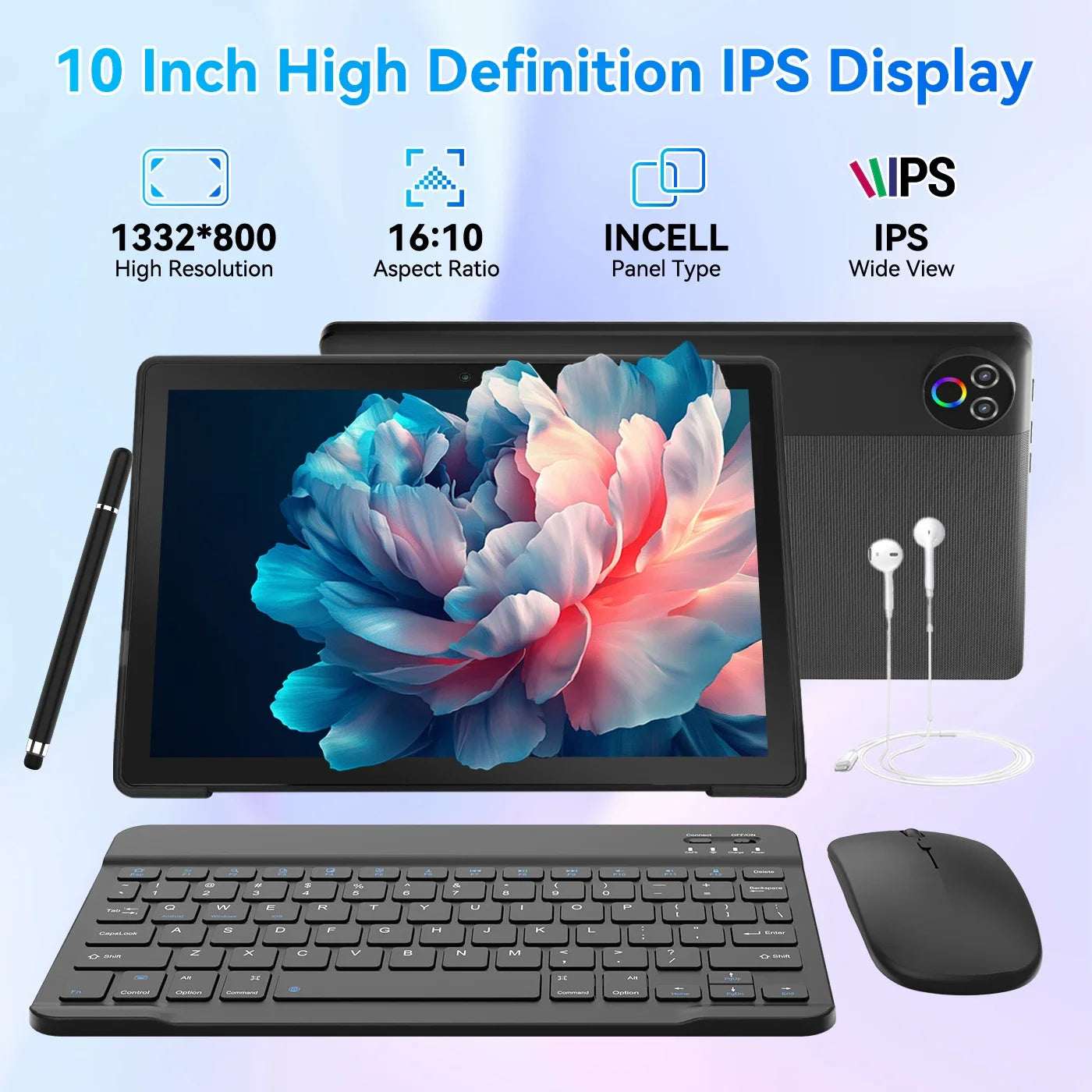 URAO 10 Inch Android 15 OS GMS Certified Tablets ROM 1TB Touch Screen