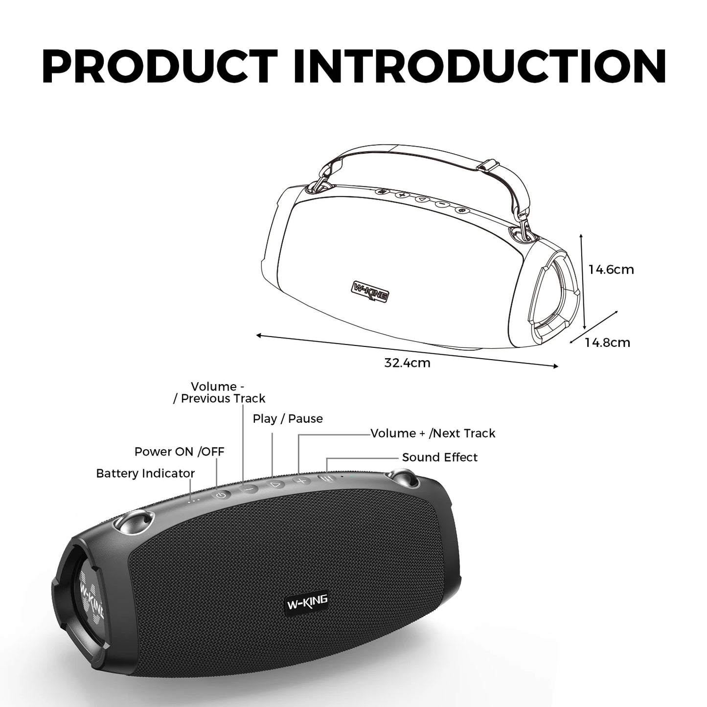 W-KING X10 Bluetooth Speaker, 120W Max Portable Loud Speakers Wireless