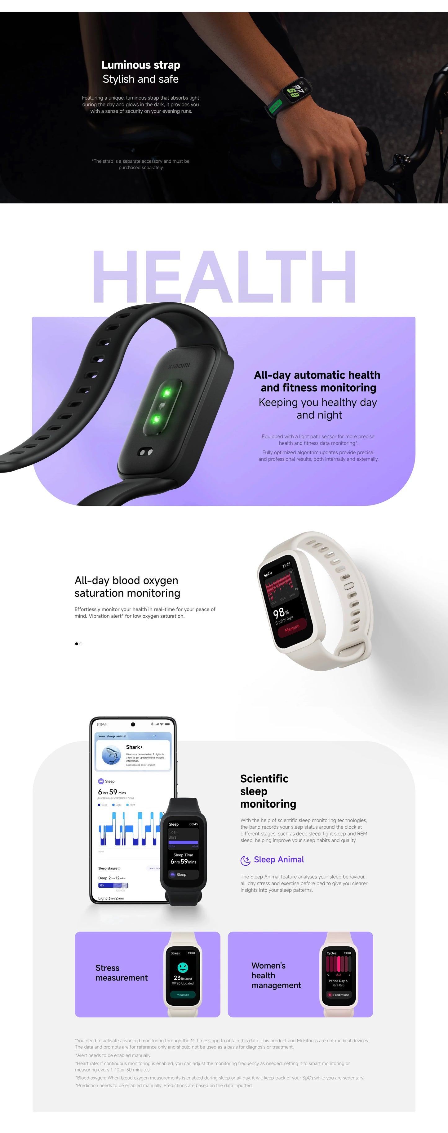 Xiaomi Mi Band 9 Active Global Version Smart Bracelet 9 Color 1.47" TFT Display