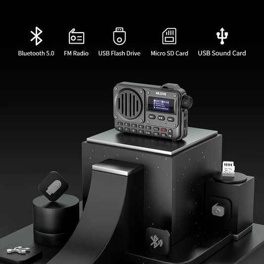 MLOVE BV800 Super-Portable Bluetooth Speaker with FM Radio LCD Screen