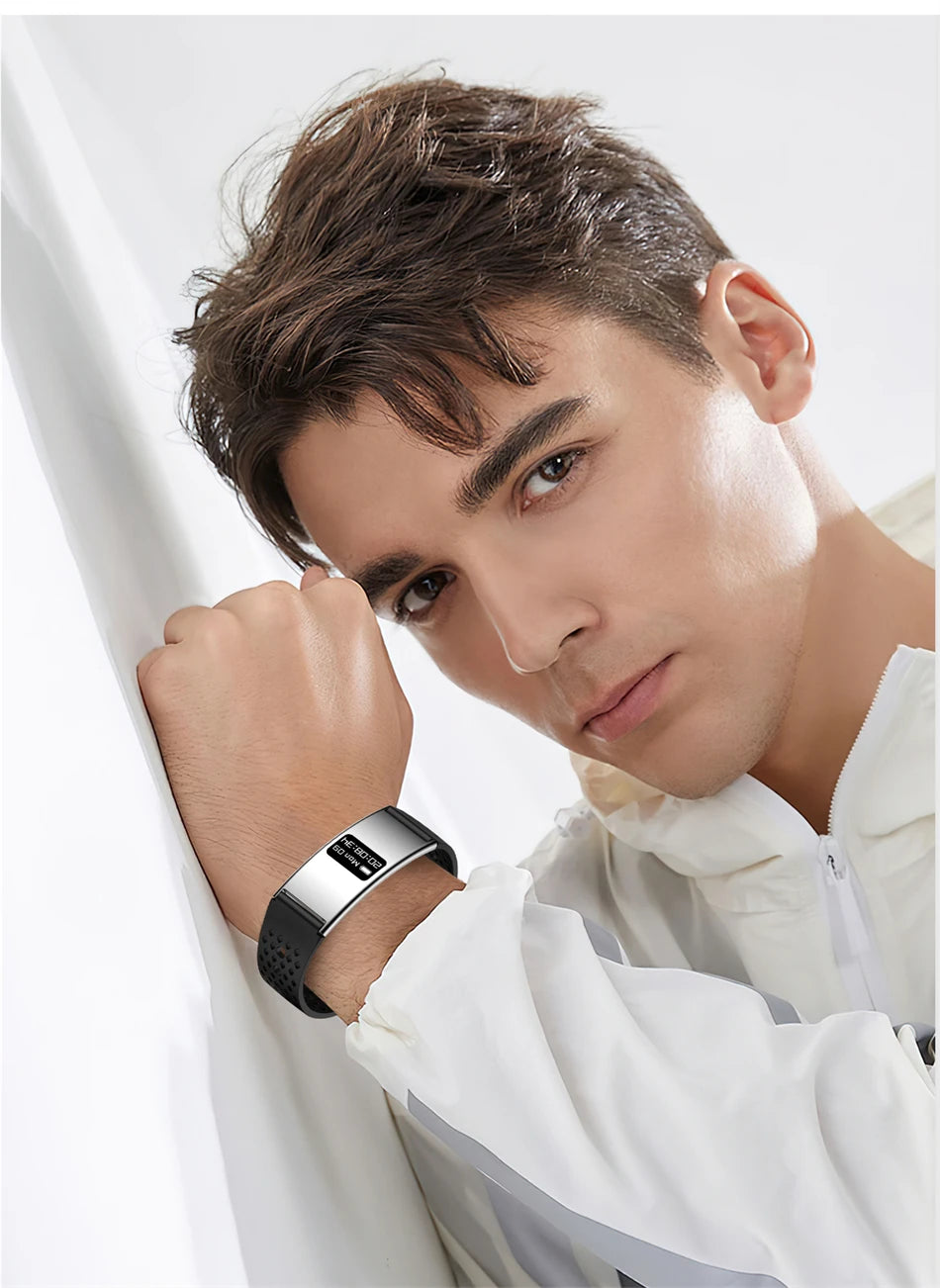 New Smart Bracelet Men Fitness Tracker IPX8 Waterproof Heart Rate Sleep Monitor