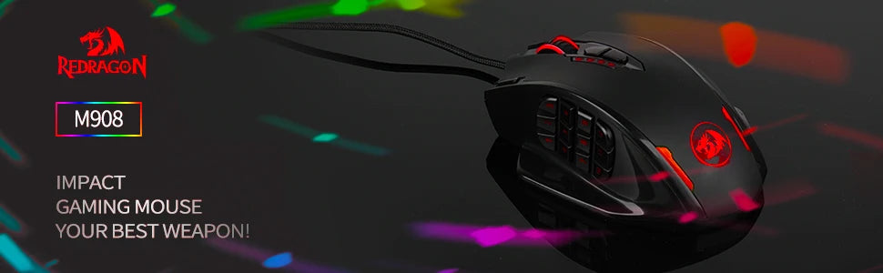 Redragon M908 RGB Backlight LED USB Wired Gaming Programmable Mouse