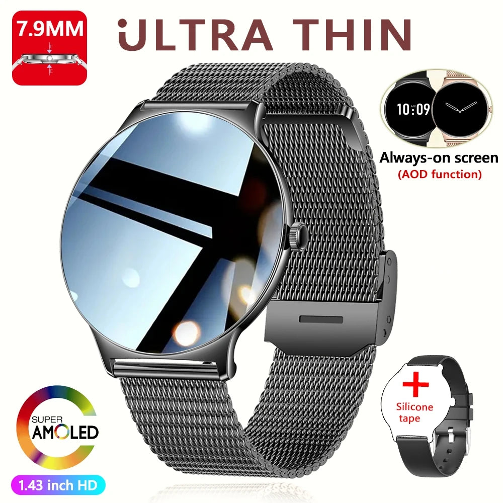 ChiBear Ultra Thin Fashion Smart Watch Women Screen Always Display Time