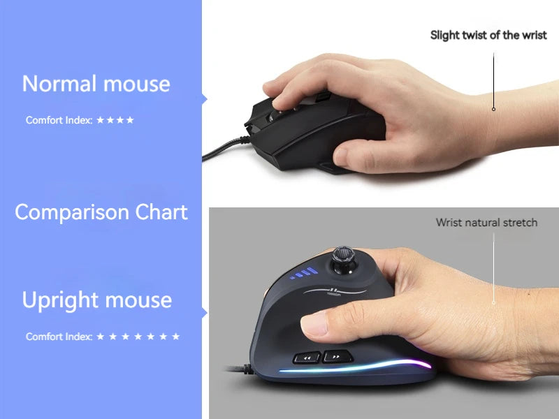 Upright Mouse 11 Key Optical Mouse Programming Gaming Mouse