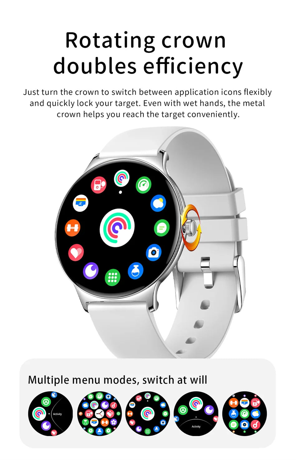 ChiBear Ultra Thin Fashion Smart Watch Women Screen Always Display Time
