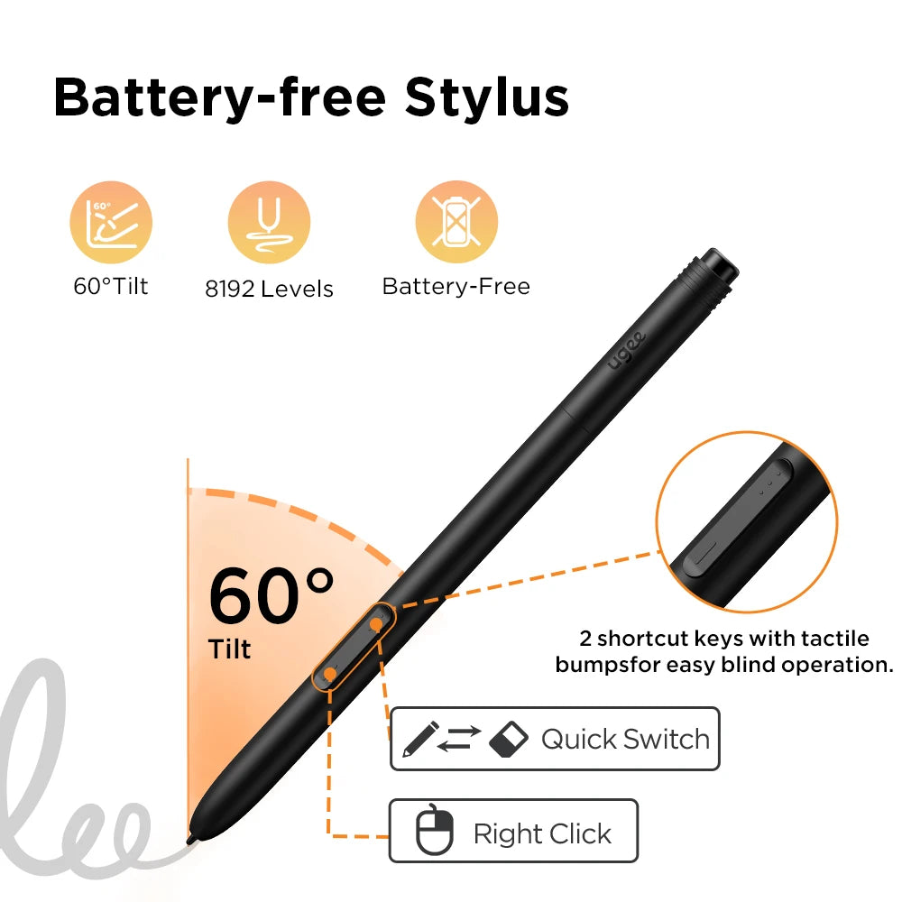 UGEE UE12 Plus Digital Pen Tablet Monitor with 11.9 HD Screen Drawing Tablet