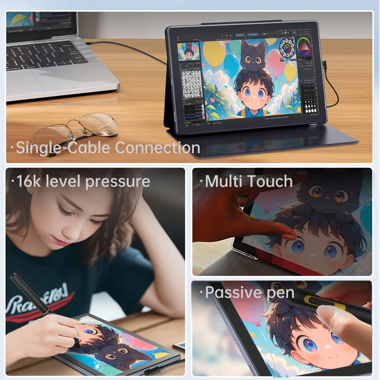 BOSTO BT-101A Portable Graphics Drawing Tablet 10.1 Inch IPS Screen