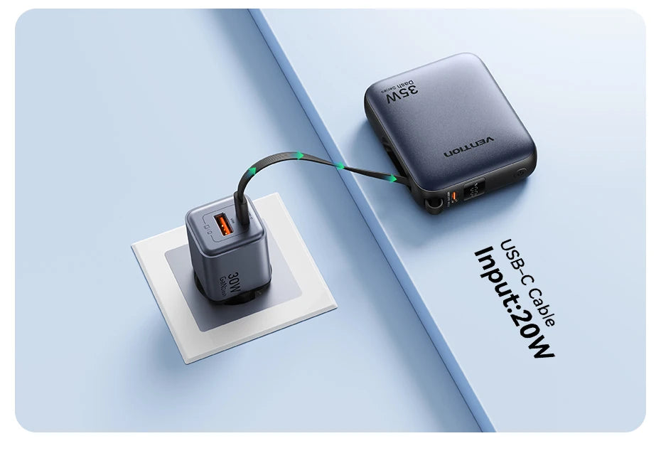 Vention 35W Mini Power Bank PD Fast Charge 10000mAh Portable Power Bank