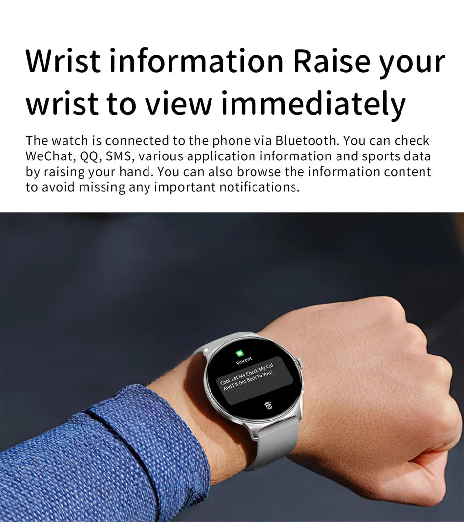 ChiBear Ultra Thin Fashion Smart Watch Women Screen Always Display Time