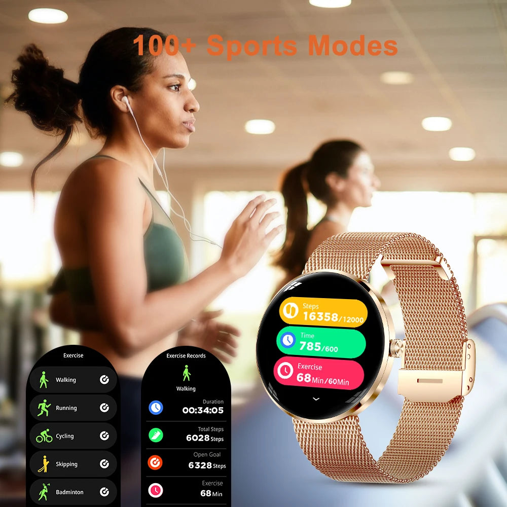 MEVADEN 8.5mm Ultra-thin Luxury Stainless Steel Smart Watch Women