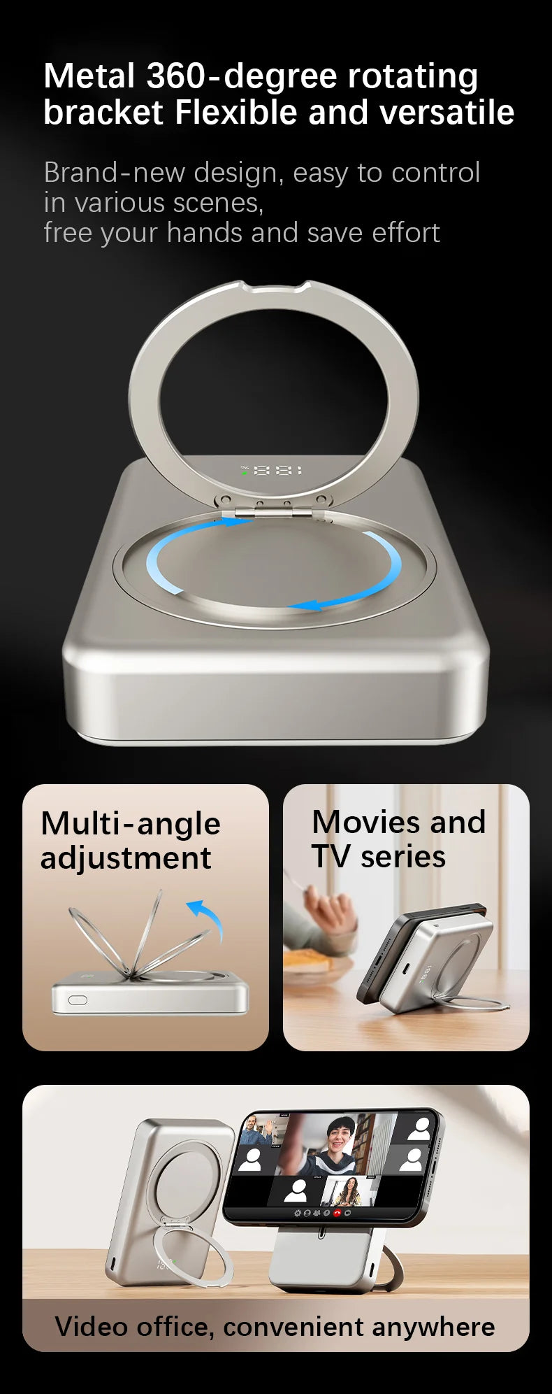 Mini Power Bank for Mag Safe Magnetic Wireless Fast Charger Stand 20W