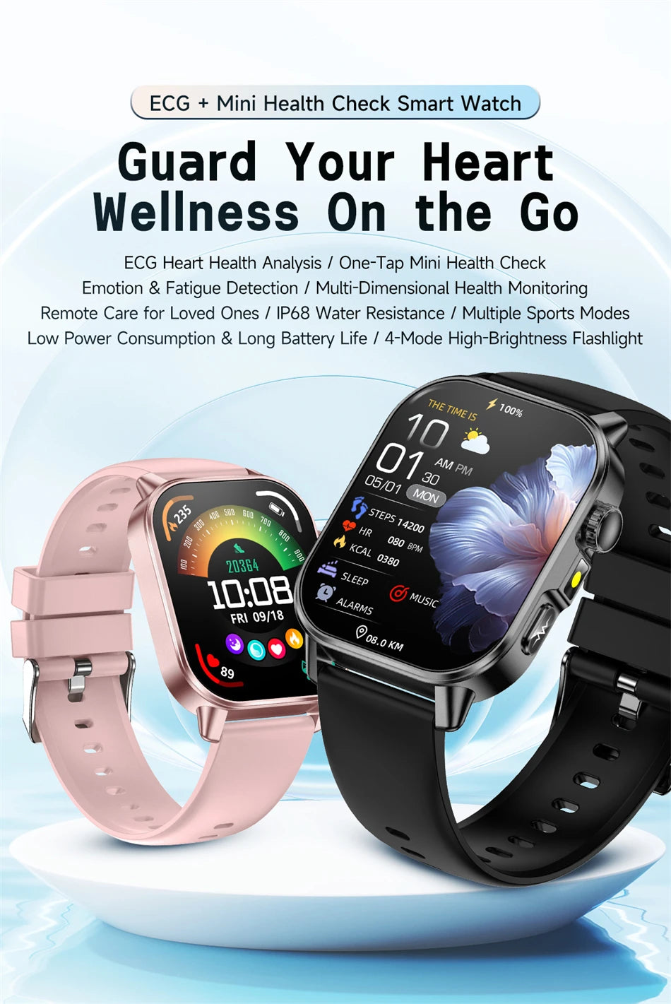 New Men Accurate Health Diagnosis ECG Smart Watch Blood Pressure Smartwatch