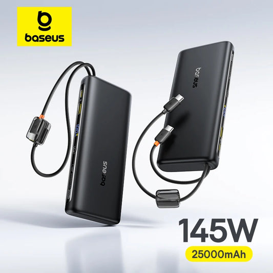 Power Bank Built-In Dual USB-C Cable Fast Charge Digital Display Power Bank