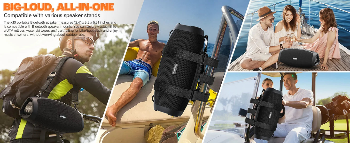 W-KING X10 Bluetooth Speaker, 120W Max Portable Loud Speakers Wireless