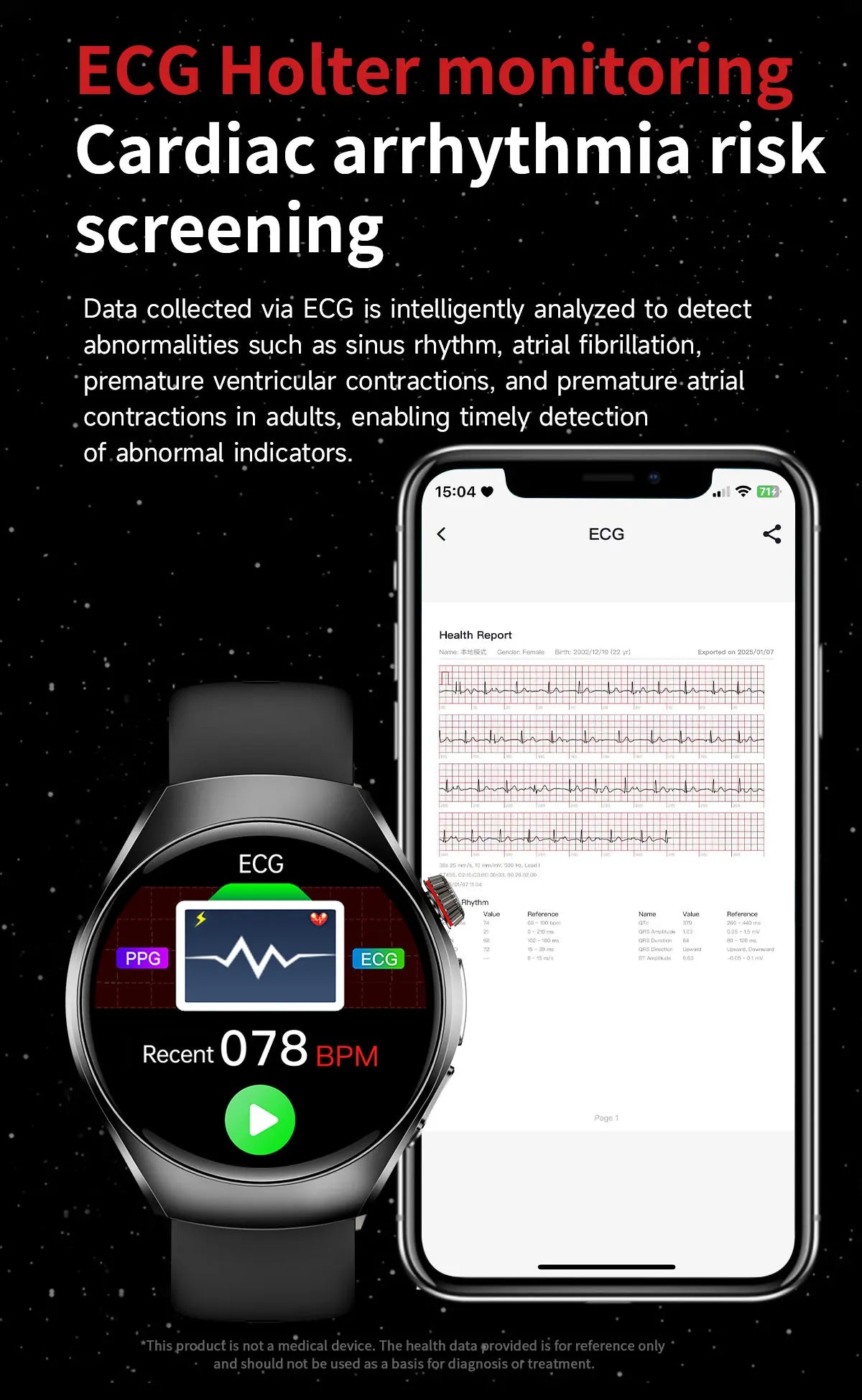 2026 New Accurate Body Health analysis Smart Watch Men ECG Blood lipids Uric