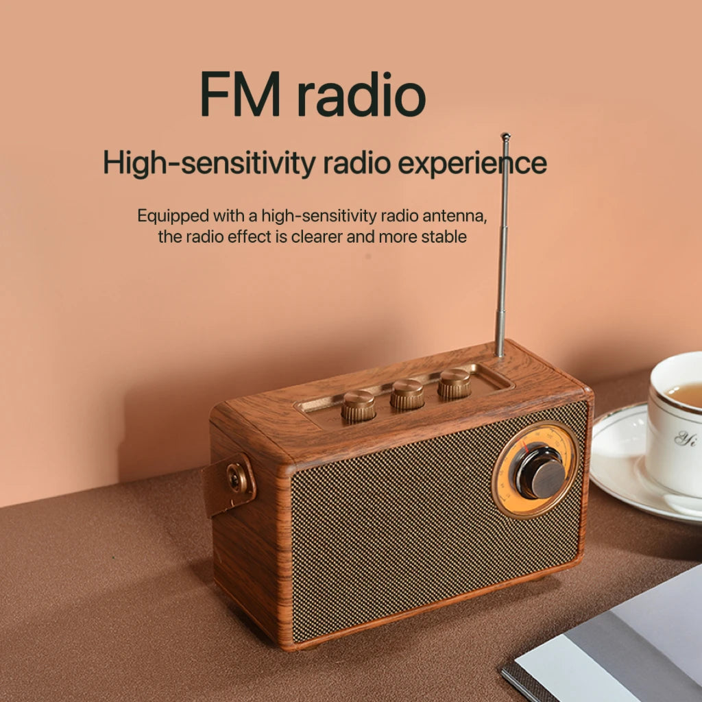 Retro Portable Wireless Bluetooth Speaker High-Quality Powerful Stereo Sound Box