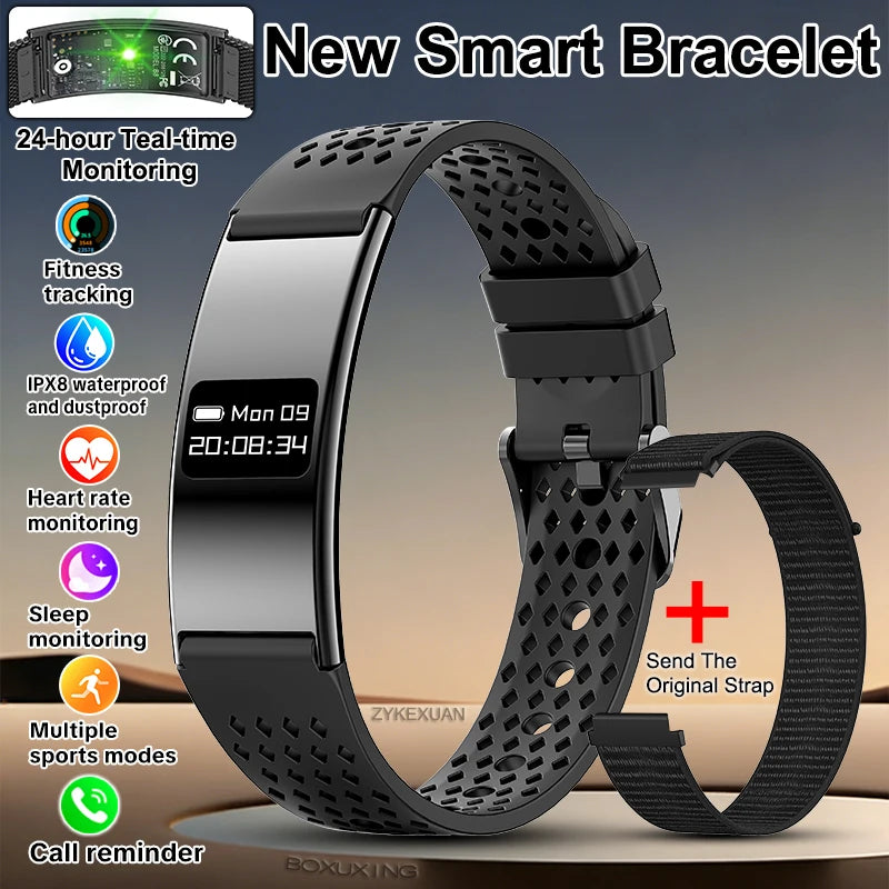 New Smart Bracelet Men Fitness Tracker IPX8 Waterproof Heart Rate Sleep Monitor