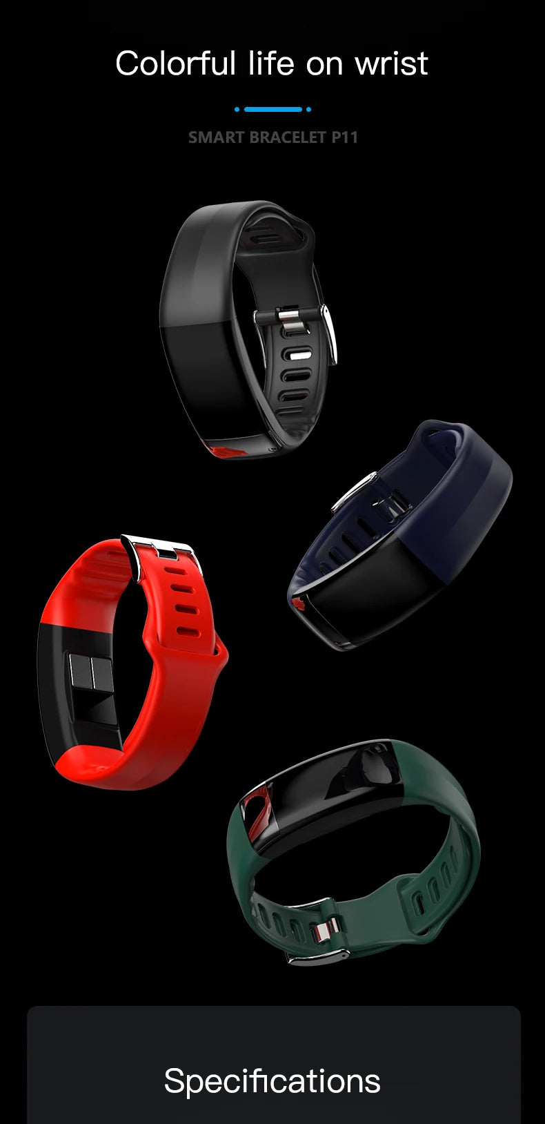 ECG+PPG Smart Wristband Fitness Tracker for Women Men Calorie Blood