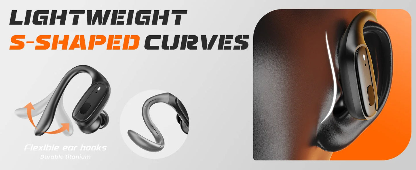 Sports Bluetooth 5.3 Headphones Wireless Earbuds Ear Buds with ENC