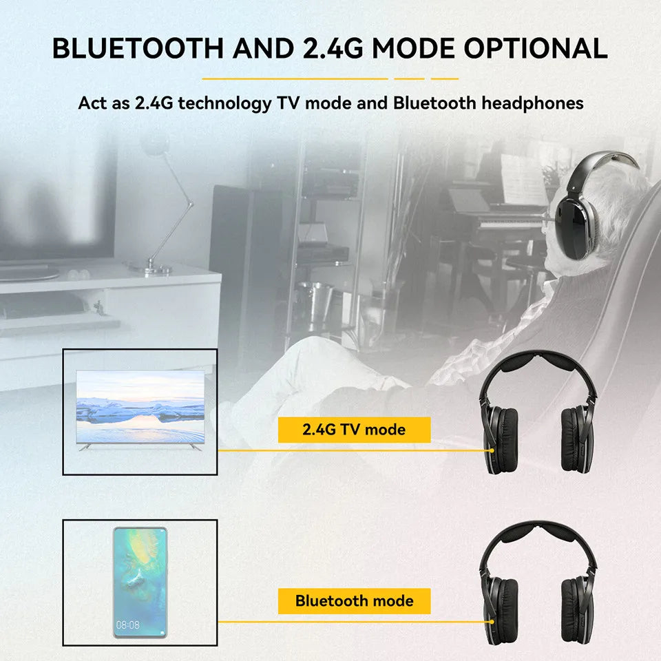 Wireless Headphone Bluetooth Headset for Mobile Phone Computer TV Earphone