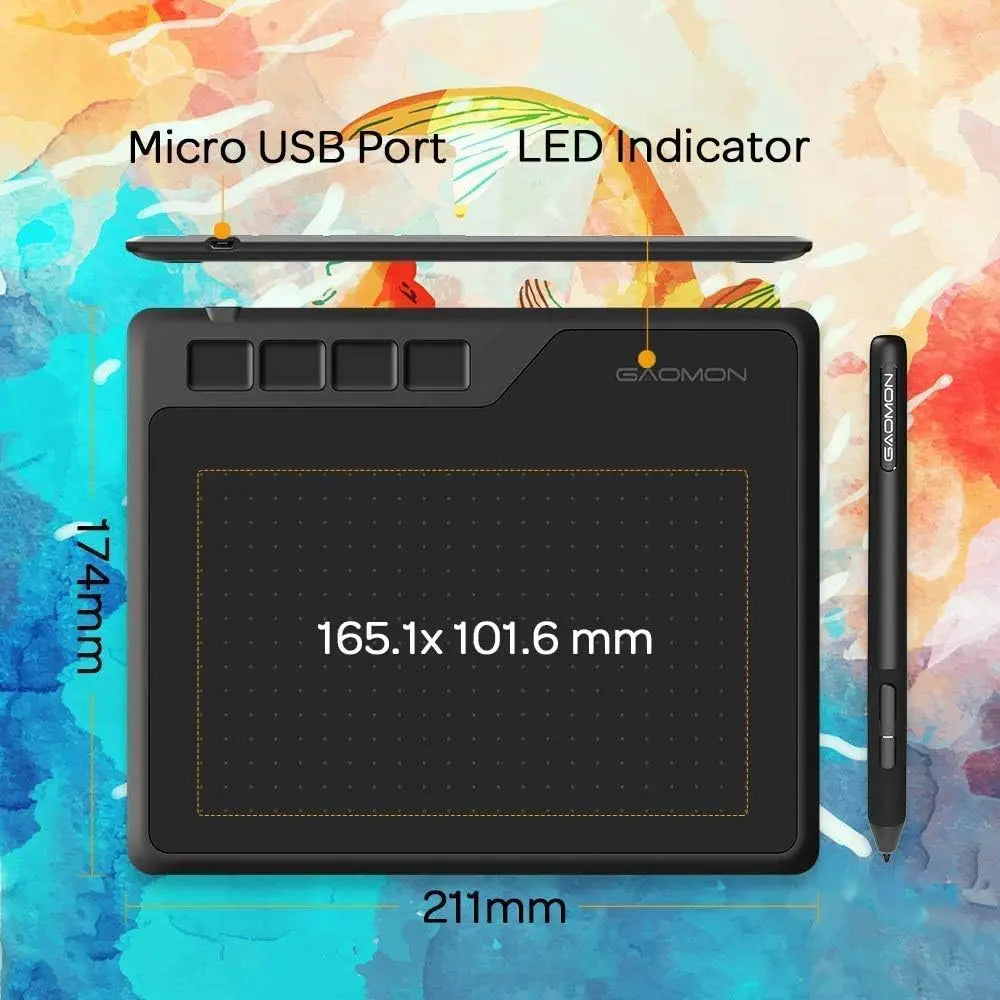 Gaomon S620 Graphics Tablet 6.5*4 Inch Small Drawing Digital Tablet for OSU Note