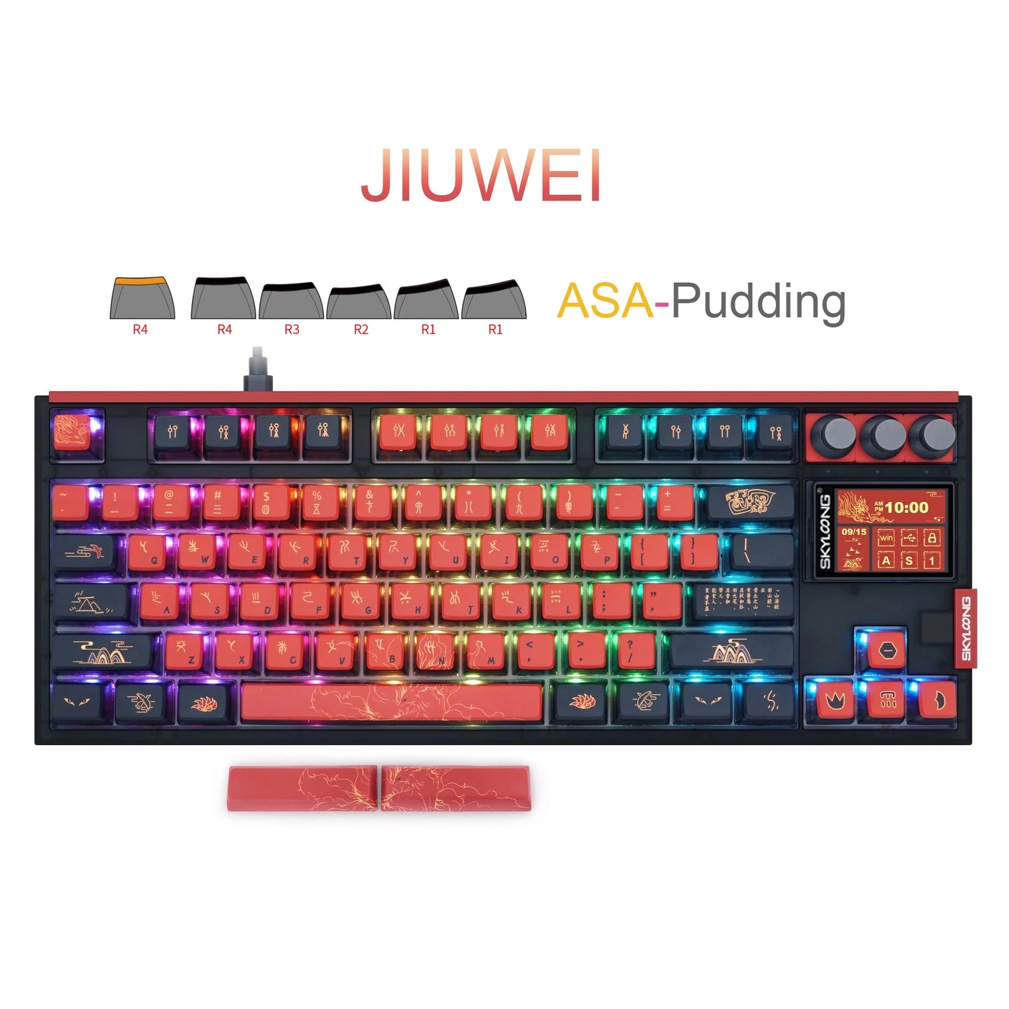 Pro Bluetooth mechanical keyboard 80% TKL low noise switch RGB backlit PBT