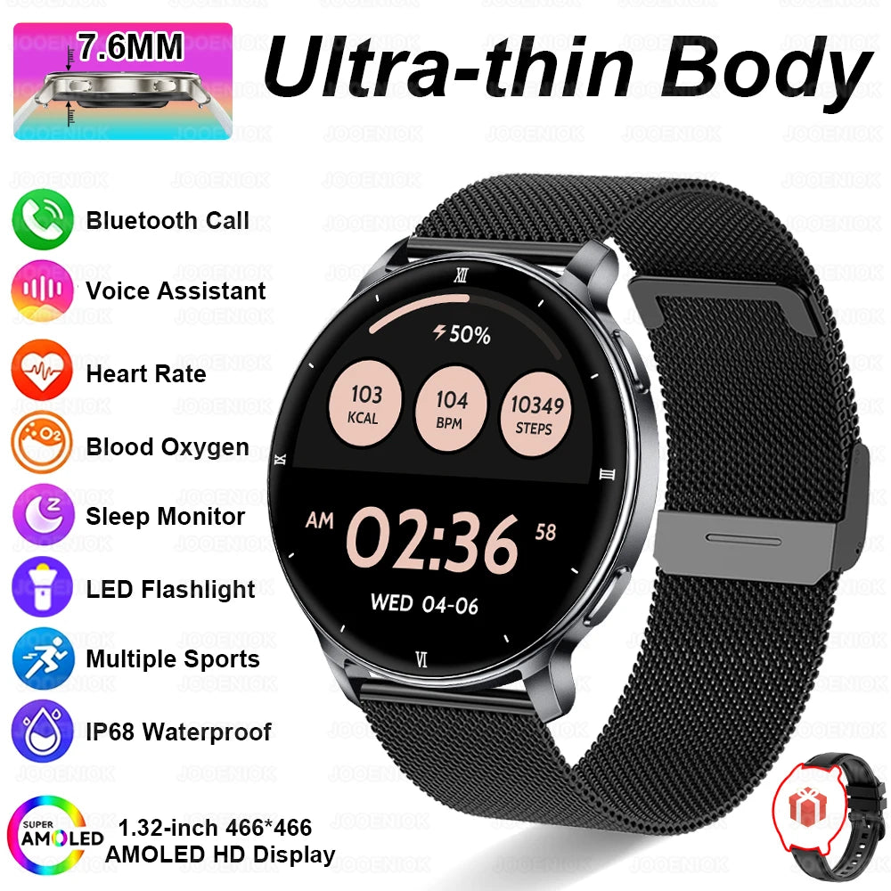 2026New 7.6mm Ultra Thin Women Smartwatch AMOLED Display Bluetooth