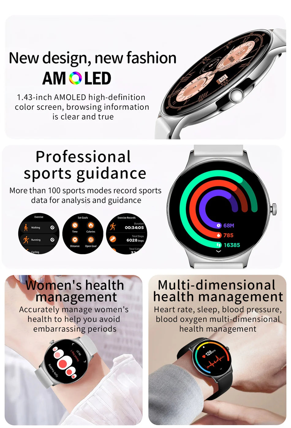 2026New 7.9mm Ultra-Slim SmartWatch Women Health Monitoring Smart Watch
